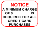 Minimum Charge Warning Sign Template