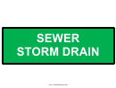Sewer Storm Drain Warning Sign Template