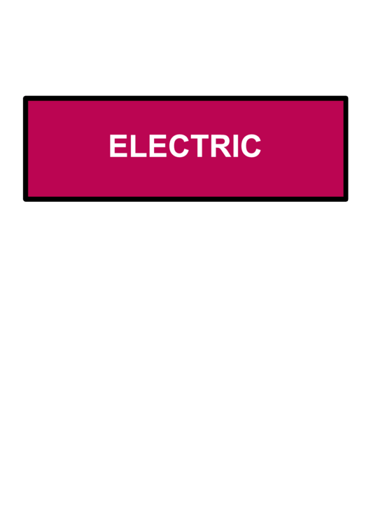 Electric Warning Sign Template Printable pdf