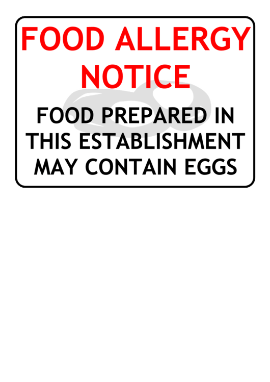 Eggs Warning Sign Template Printable pdf