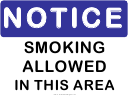 Smoking Allowed Warning Sign Template