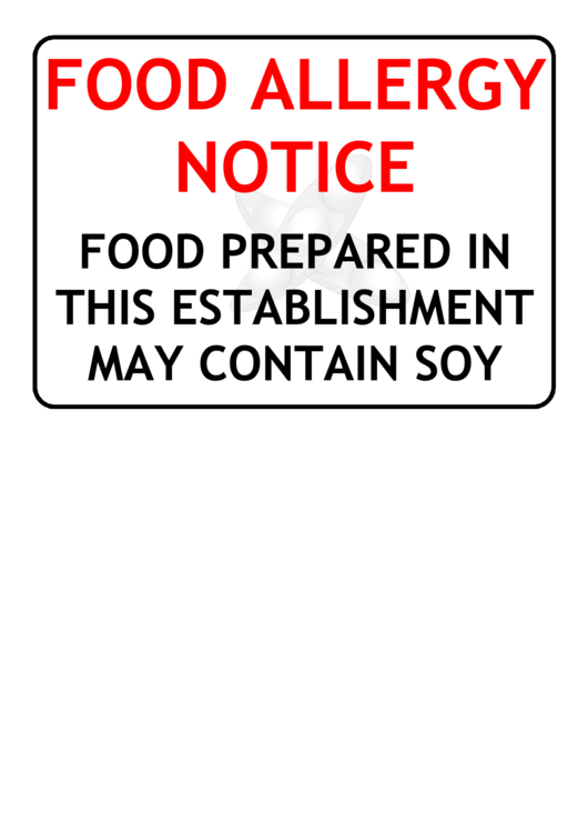 Soy Warning Sign Template Printable pdf