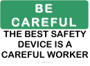 Careful Worker Warning Sign Template