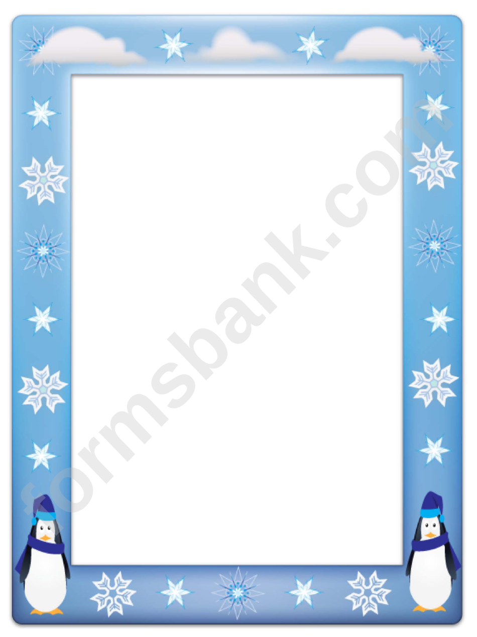 Frost Penguin Page Border Templates