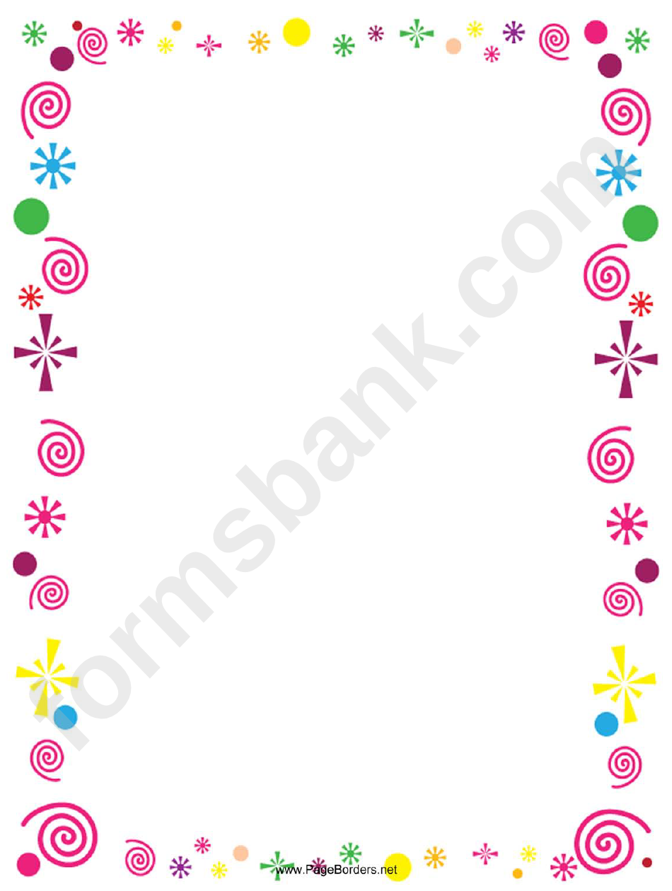 Swirls And Flakes Page Border Templates