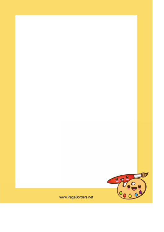 Paint And Brush Page Border Templates Printable pdf