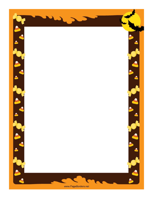 Candy And Bats Page Border Templates Printable pdf