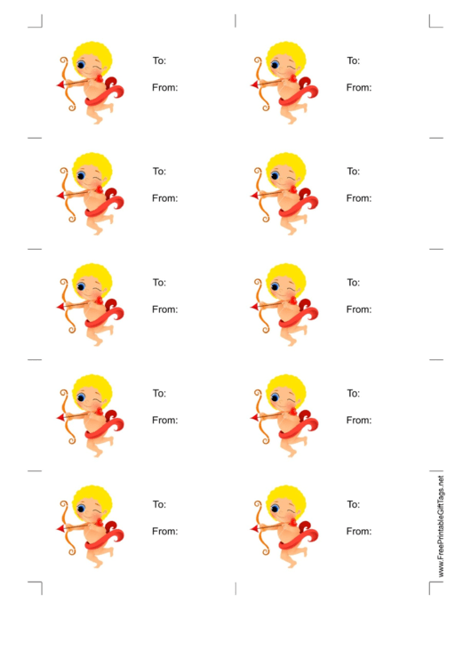 Cupid-No Background-Gift Tag Printable pdf