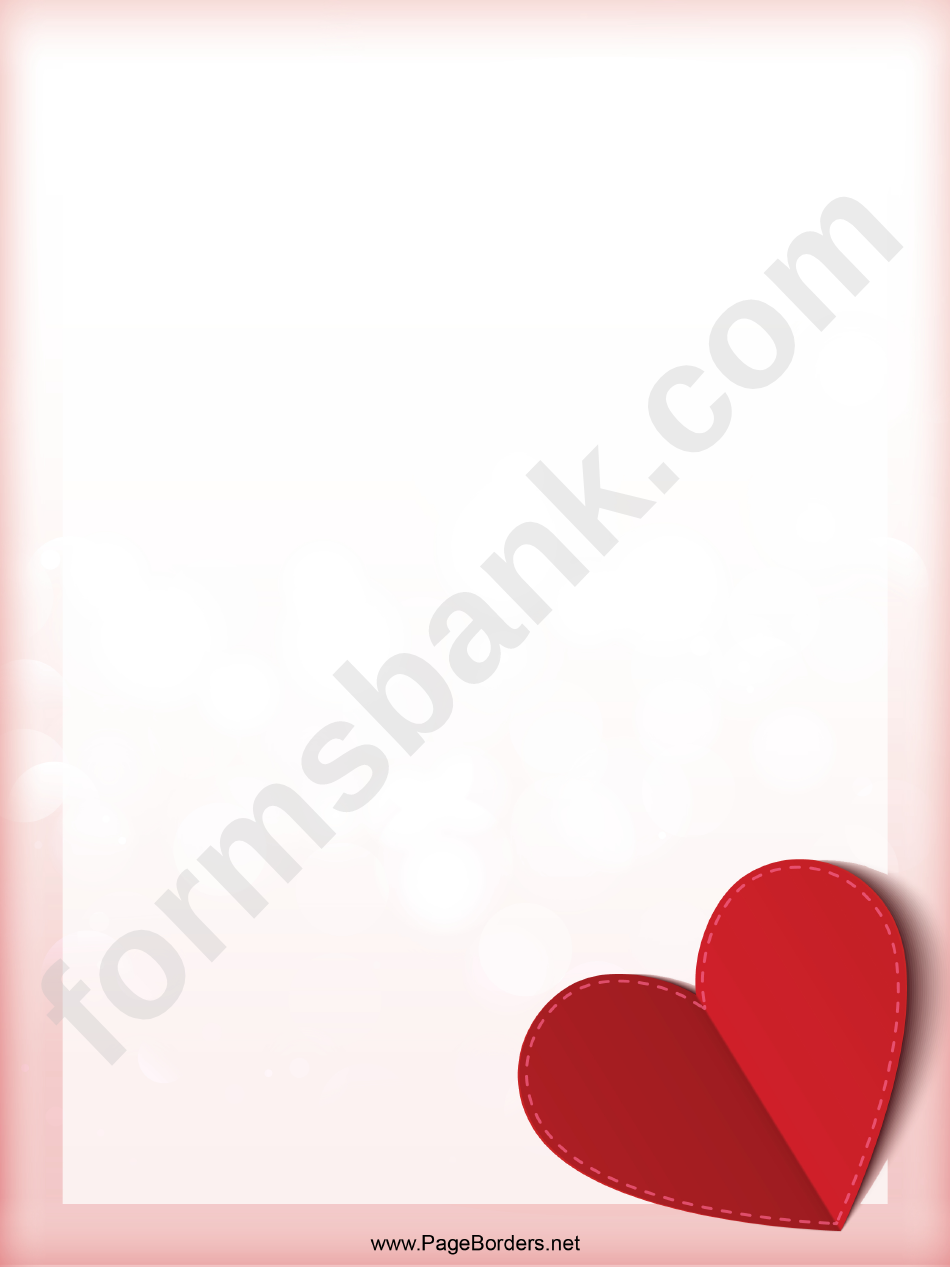 Red Heart Page Border Templates
