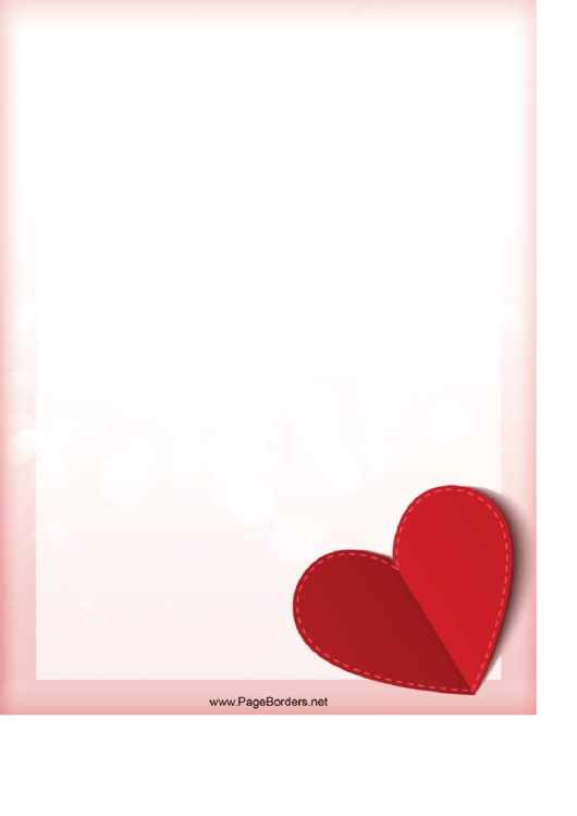 Red Heart Page Border Templates Printable pdf