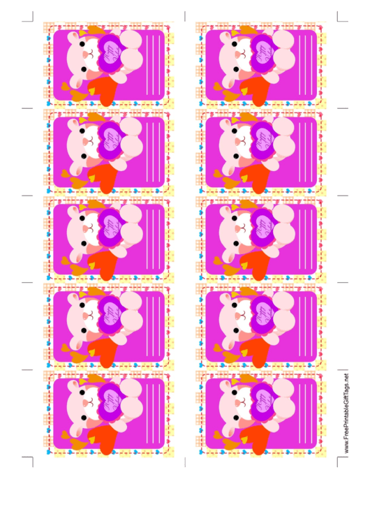 Teddybear Gift Tag Printable pdf