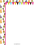 Party Hats Page Border Templates