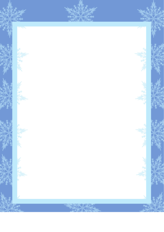 Snowflakes Blue Page Border Templates Printable pdf