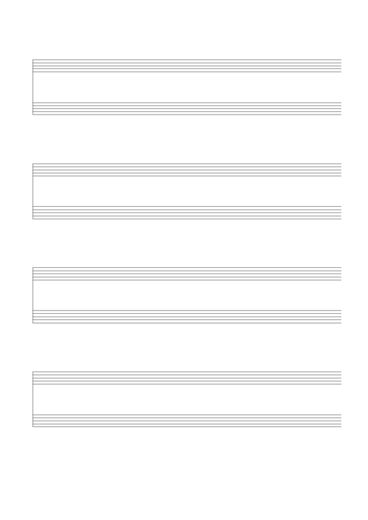 4-Stave, Duo Format (Space For Text), Blank Clefs (A4 Portrait) Blank Sheet Music Printable pdf