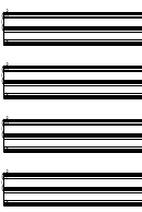 4-stave Organ With Pedal, Treble Clef, Blank Clef, Bass Clef (a4 Portrait) Blank Sheet Music