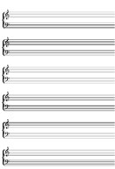 6-stave Keyboard With Treble And Bass Clefs (a4 Portrait) Blank Sheet Music