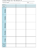 Lesson Plans For The Week Template