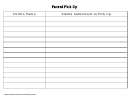 Parent Pick Up Information Sheet Printable pdf