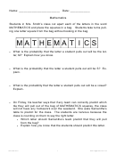 Mathematics Probability Worksheet
