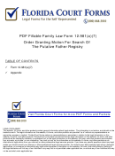 Fillable Form 12.981(A)(7) - Order Granting Motion For Search Of The Putative Father Registry Printable pdf