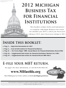 Form 4599 - Michigan Business Tax For Financial Institutions Booklet - 2012