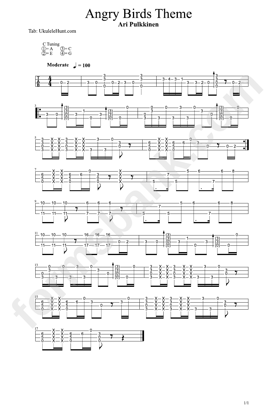 Ari Pulkkinen - Angry Birds Theme Sheet Music