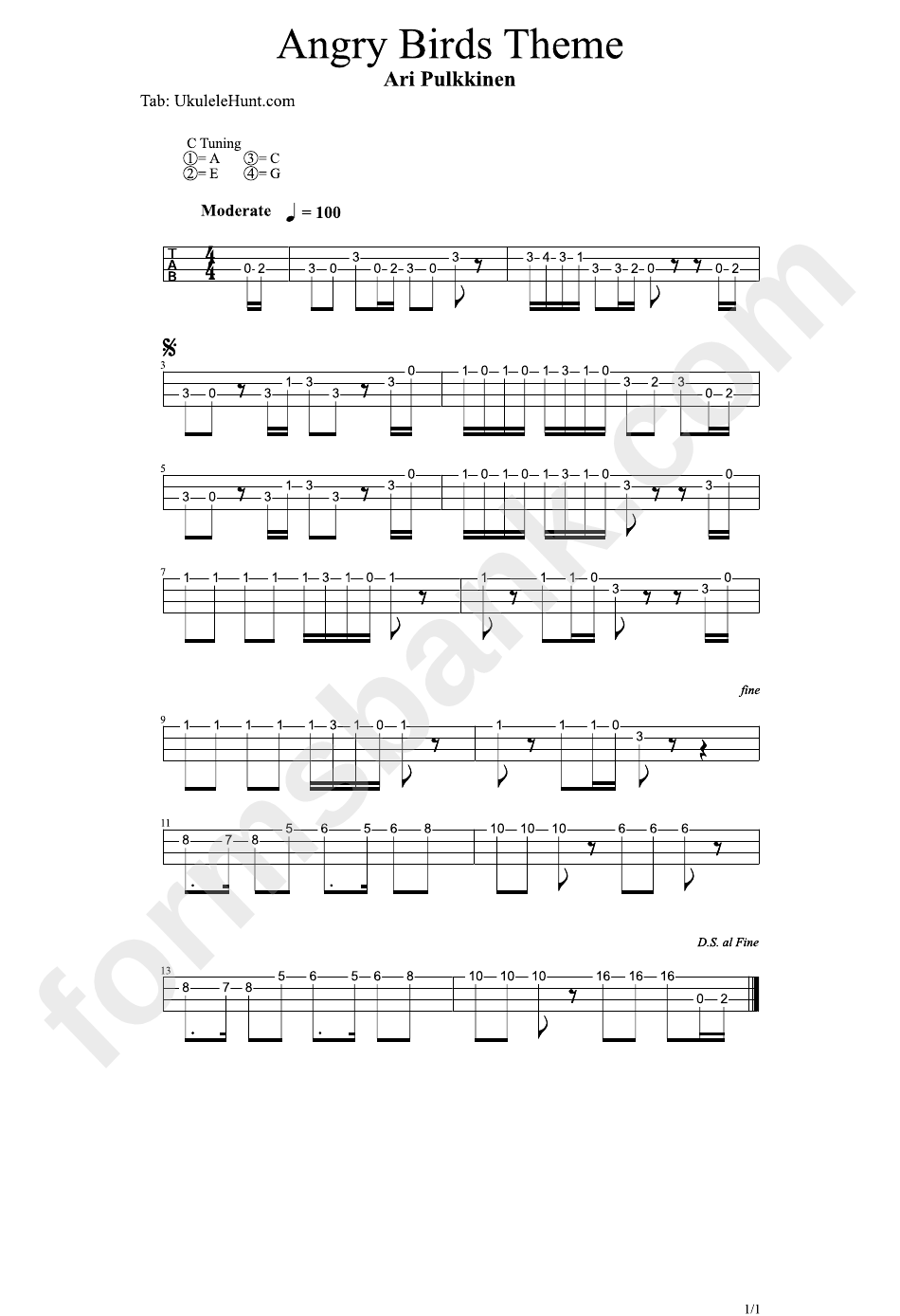 Ari Pulkkinen - Angry Birds Theme Sheet Music