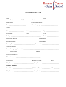 Patient Demographic Form - Kansas Center Pain Relief Printable pdf