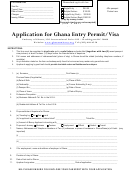 Application For Ghana Entry Permit/visa - Embassy Of Ghana, Washington Dc