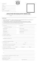 Application For Ghana Entry Permit/visa - Ghana High Commission, Windhoek, Namibia