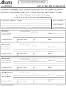 Form Lic/gam 5471 - List Of Elected Executive - Alberta Gaming And Liquor Commission