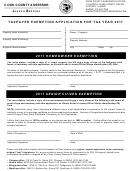 Cook County Taxpayer Exemption Application For Tax Year 2017 - Cook County Assessor's Office, Chicago, Il