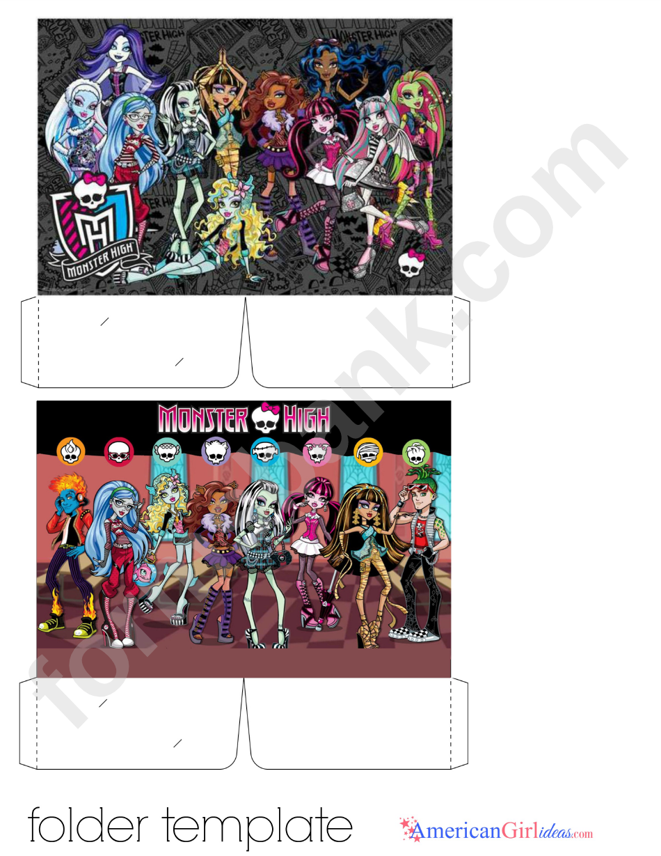 Monster High Mini File Folder Template