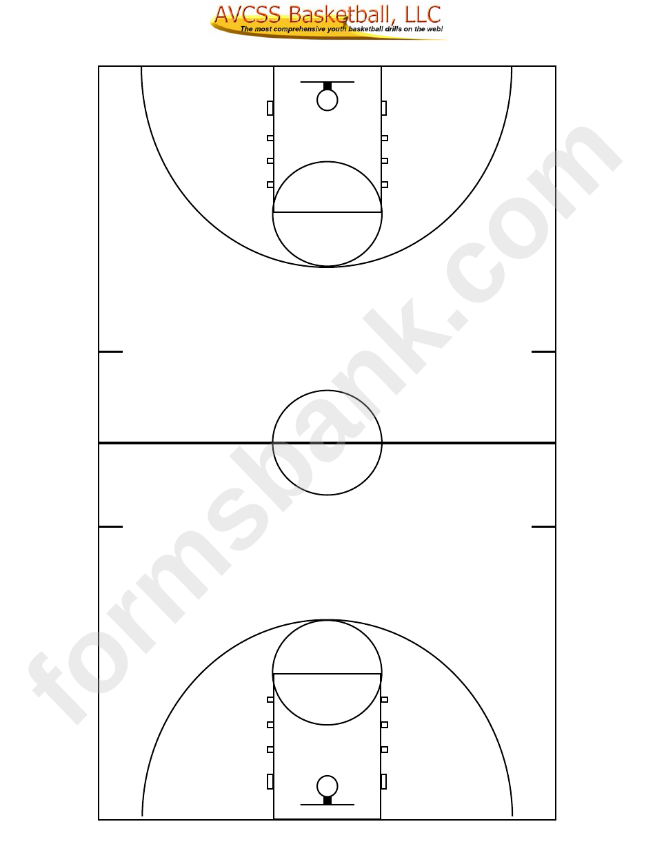 Full Court Basketball Diagram Template Printable Pdf Download