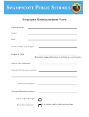 Fillable Employee Reimbursement Form - Swampscott Public Schools Printable pdf