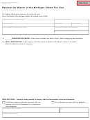 Fillable Form 2357 - Request For Waiver Of The Michigan Estate Tax Lien Printable pdf