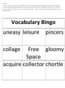 Vocabulary Bingo Template For Teachers