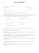 Fillable Pet Agreement Sample Template Printable pdf