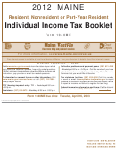 Form 1040me - Maine Individual Income Tax Booklet - 2012 Printable pdf