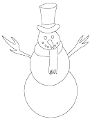 Christmas Snowman Coloring Sheet