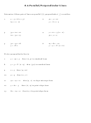 Parallel/perpendicular Lines Worksheet