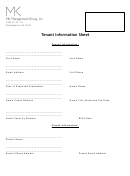 Tenant Information Sheet - Mk Management Group