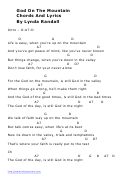 God On The Mountain Chords And Lyrics By Lynda Randall Guitar Chords Chart