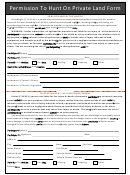 Permission To Hunt On Private Land Form - Indiana Printable pdf