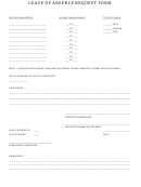 Employee Leave Of Absence Request Form