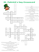 St. Patrick's Day Crossword Puzzle Template With Answers
