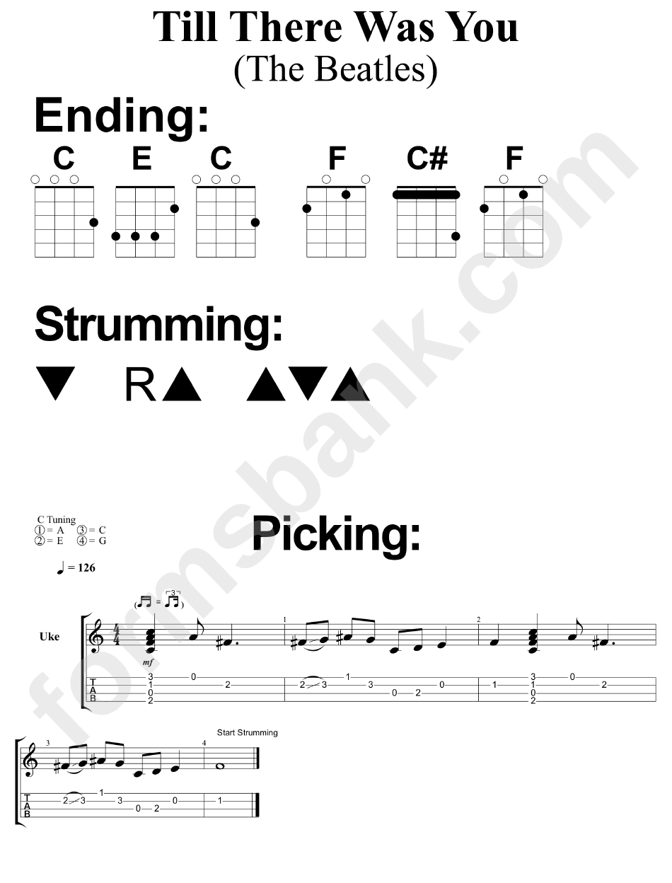 The Beatles - Till There Was You Guitar Chords Chart