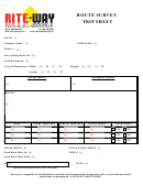 Fillable Route Survey Trip Sheet - Rite-Way Printable pdf