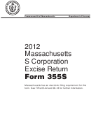 Form 355s - Massachusetts S Corporation Excise Return - 2012 Printable pdf