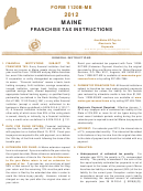 Form 1120b-Me - Maine Franchise Tax Return For Financial Institutions - 2012 Printable pdf
